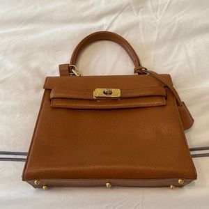 Mini leather Kelly style bag